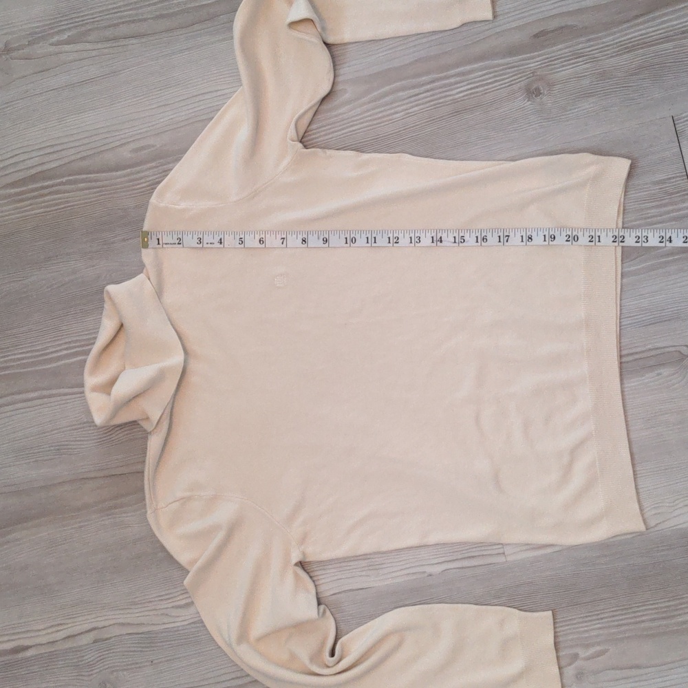 Lauren Ralph Lauren silk blend turtle neck sweater long sleeve cream color soft - Picture 8 of 9